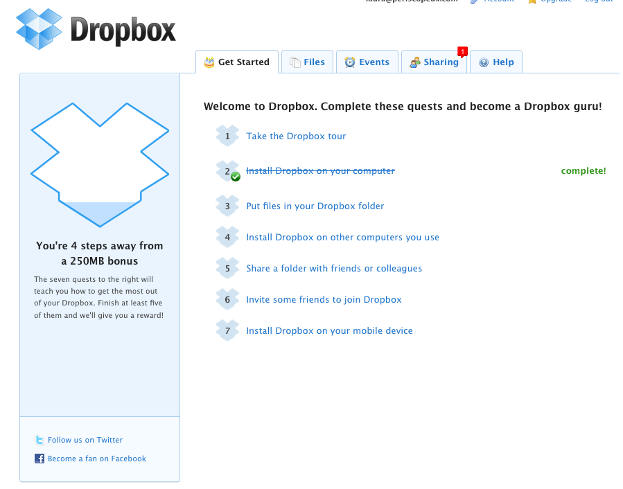 Dropbox-gamification